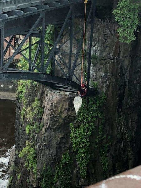 Спасение собаки с подножья 12-этажного водопада