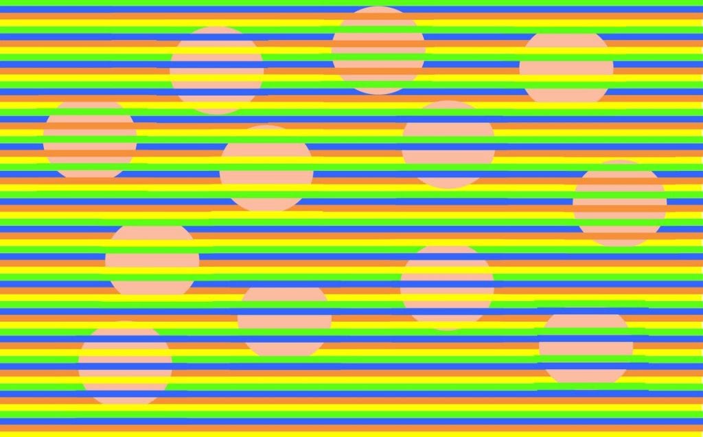 Оптическая иллюзия: какого цвета круги?
